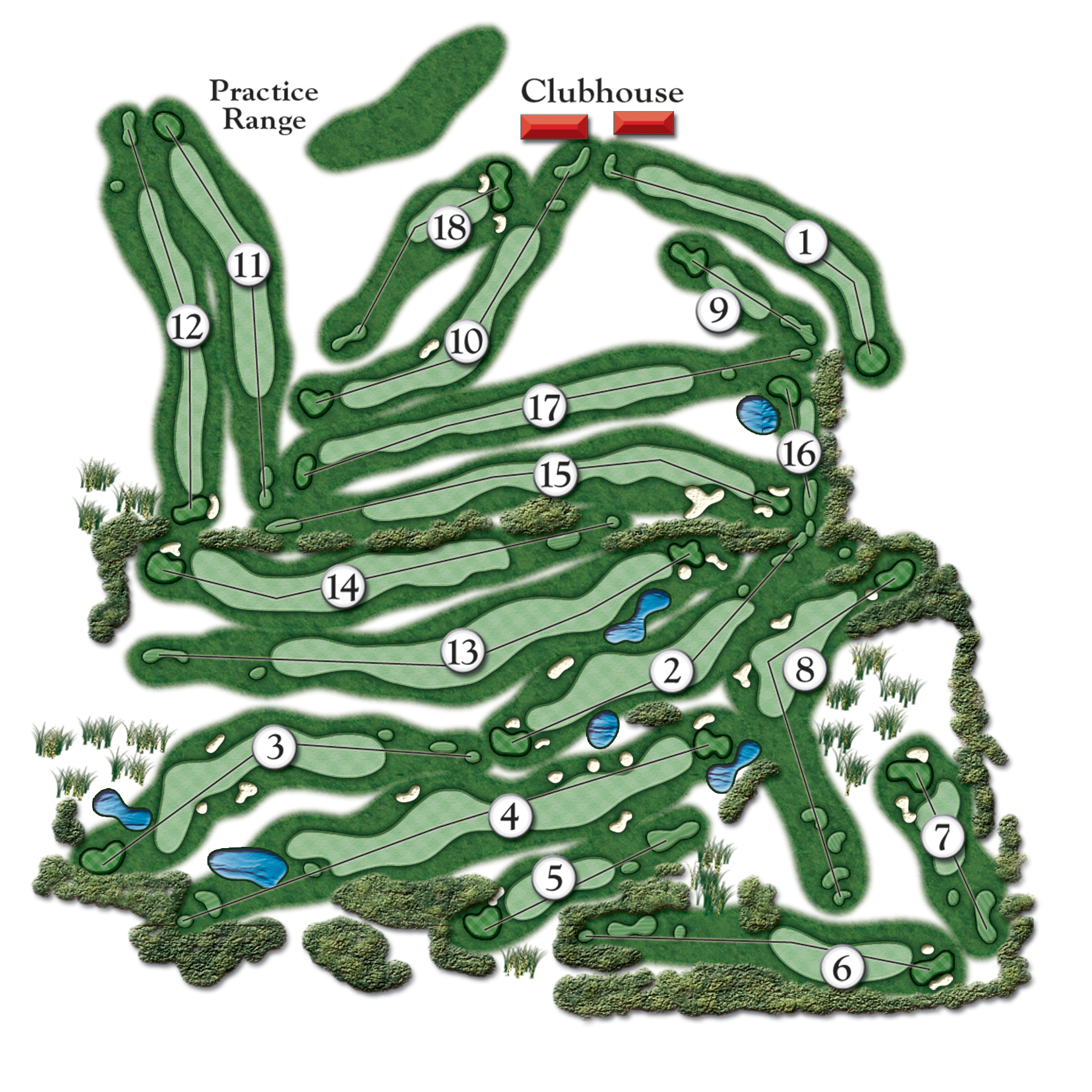 Course Layout Whispering Pines Golf Course